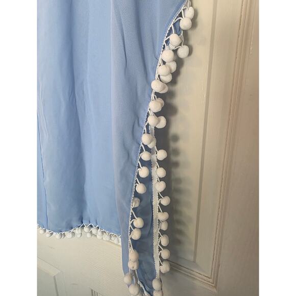 Swim Cover light blue chiffon with white lace and trim detail - Picture 5 of 5